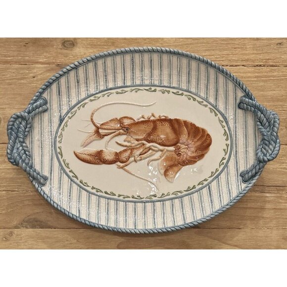 Fitz & Floyd Large Oval Platter Lobster Seaboard Large Serving 20” - Picture 1 of 6